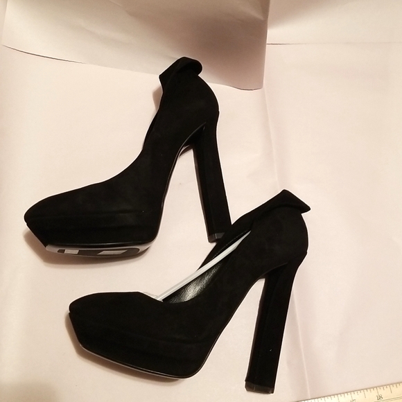 NIB Bottega Veneta Platform Pumps High Heels Black Suede size 40 - Picture 6 of 9